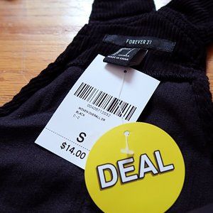 Small Black Corduroy Overall Dress